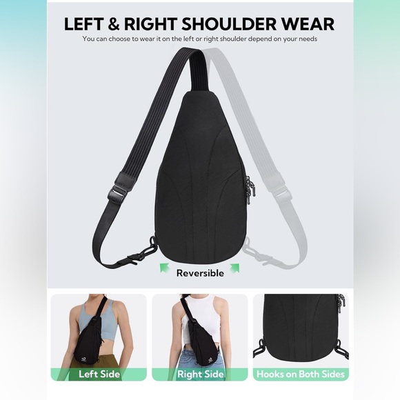 Waterfly Crossbody Sling NWT Black Stickers Included! - Picture 8 of 9